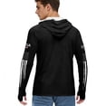 thumbnail image 4 of Men's UPF 50+ Sun Protection Hoodie USA American Flag Print Cooling Quick Dry Long Sleeve Outdoor Shirts Black XL, 4 of 4