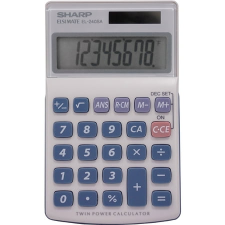 Sharp Calculators, SHREL240SAB, EL-240SAB 8-Digit Handheld Calculator, 1 Each,