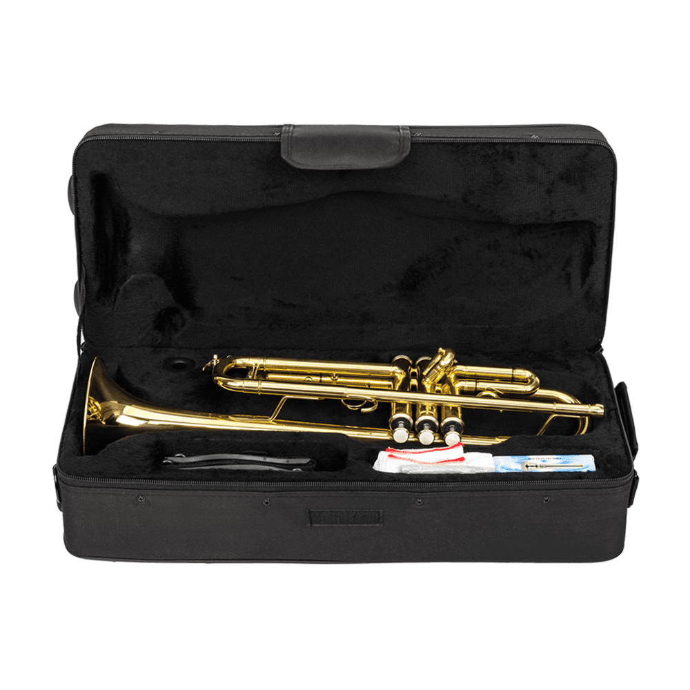 Tcbosik Drop B Tone Adjustable Trumpet, Beginner Instrument Set with Gloves, Golden