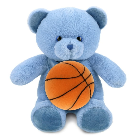DolliBu Super Soft Baby Blue Bear Stuffed Animal with Basketball Plush – Soft Huggable Bear, Adorable Playtime Plush Toy, Cute Wild Life Gift Plush Doll Animal Toy for Kids and Adults – 8 Inches
