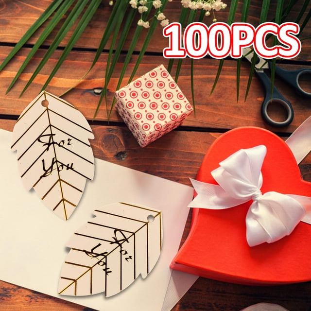 Etiquetas de regalo del Día de San Valentín BLESIY 100 Piezas Etiquetas de papel colgantes blanco