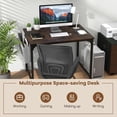 thumbnail image 6 of Giantex 32 Inch Computer Desk, Modern Writing Desk, Home Office Workstation Table w/Heavy-Duty Metal Frame & Charging Station, Rustic Brown, 6 of 8