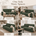 thumbnail image 3 of AAQZ 87" Comfy Sofa for Living Room, 3 Seater Chenille Fabric Couch for Small Space, Green, 3 of 11