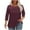 Wine, variant on Diufon 3/4 Length Sleeve Womens Tops Dressy Casual Crewneck Tunic Tops Spring Fall Pleated Soft Blouse