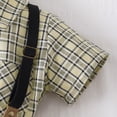thumbnail image 6 of NZRVAWS Toddler Baby Boys Shorts Set Short Sleeve Button Down Plaid T-Shirt + Solid Color Suspender Shorts 2PCS Summer Outfits 4-5 Years, 6 of 8