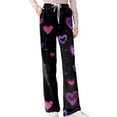 thumbnail image 4 of Youpwaven Women's Pajama Pants with Valentine Heart Print - Soft, Cozy, and Perfect for Couples Romantic Night, Lounge Pants, and Nighttime Comfort. Great for Valentine's Day, 4 of 7