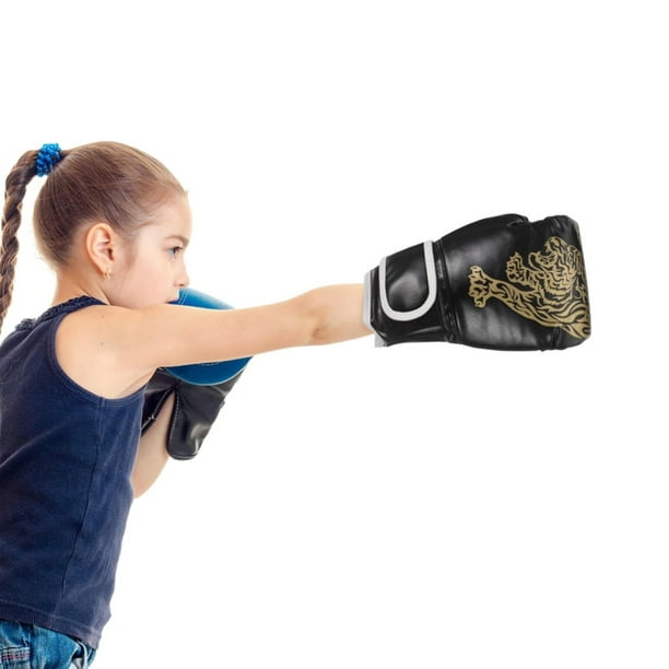 Gants De Boxe Pour Enfants – En Cuir PU, Taille Unique 24x14 Cm, Bleu/rose/jaune, Fermeture Auto-agrippante, Pour 2 à 11 Ans