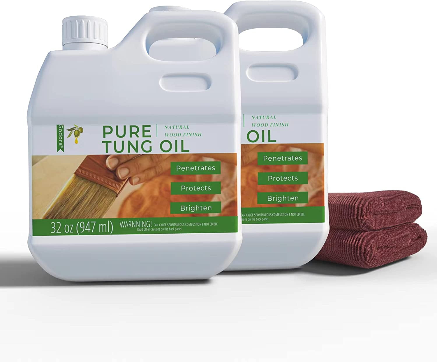 Godora 32 oz Pure Tung Oil for Wood Finishing Wood Sealer for Indoor