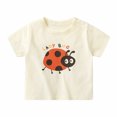 thumbnail image 1 of T-shirts Garçons Manches Courtes T-Shirts Haut Décontracté avec Imprimés Tee Confortable Col Rond Tee Shirt Enfant Beige2 3, 1 of 3
