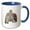 Blue/White, variant on 3drose, Three Large Owls Detailed Vector in Art Nouveau Style, 11oz Magic Transforming Mug