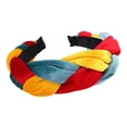 thumbnail image 1 of XASZHN Textured Braided Velvet Wide Headband for Women Solid Color Hair Accessory with Ribbon Detail Multicolour_001 One Size, 1 of 5