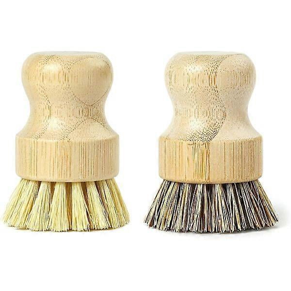 2 ? Kitchen Cleaning Scrub Brush for Washing Dishes, Pots, Pans & Sink ? Vegetable Scrub Brush ? Zero Waste Firm & Soft Bristle Eco Dish Brush