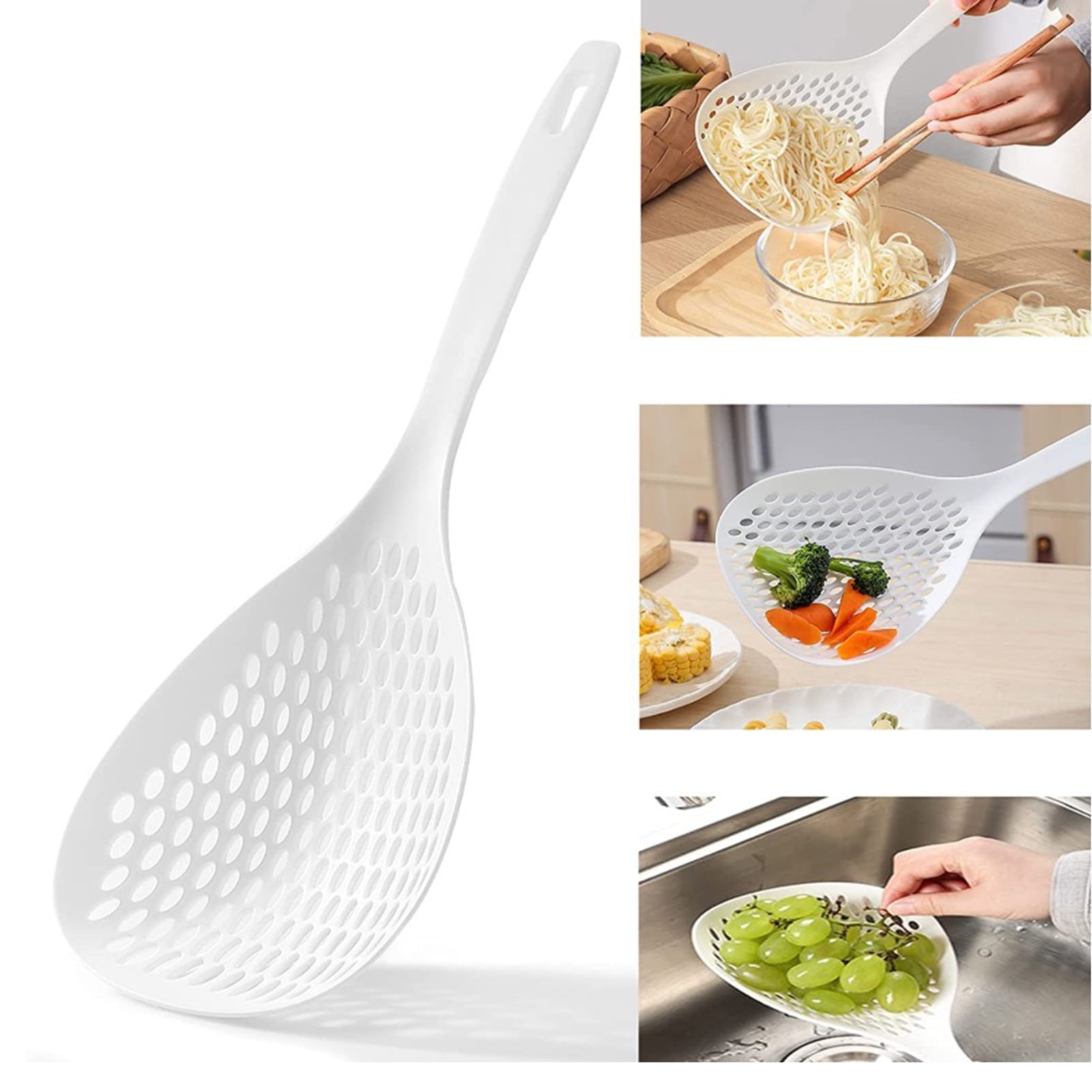 Skinada Strainer Scoop Colander Slotted Pasta Spoon Plastic Skimmer