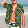 thumbnail image 7 of Yiaed Yellow Floral Print Hawaiian Shirt for Men Short Sleeve Button Down Shirts Beach Shirts for Men,Small, 7 of 7