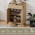thumbnail image 3 of FANRAL Shoe Cabinet with Doors and Drawers,4-Tier Modern Shoe Storage Cabinet,Slim Wood Shoe Rack for Entryway,Natural Oak Shoe Organizer for Entryway, 3 of 6