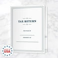 thumbnail image 3 of Professional Navy Border Tax Return Folders / 25 Sleek Blue And White 2 Pocket Folders / 9" x 12" Fill In Tax Return Presentation Folder / Made In The USA, 3 of 6