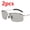 2pcs Gun color, variant on Polarized Day And Night Vision Glasses Metal Frame Resin Lenses For Driving And Fishing Sunglasses Black UV400