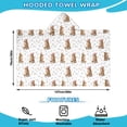 thumbnail image 2 of White Highland Cow Floral Pattern Hooded Bath Towel，50"x30" for Ages 3 To 12 Kids, Quick Dry Lightweight Soft Microfiber Hood Beach Towel Cover Up for Kids, 2 of 7