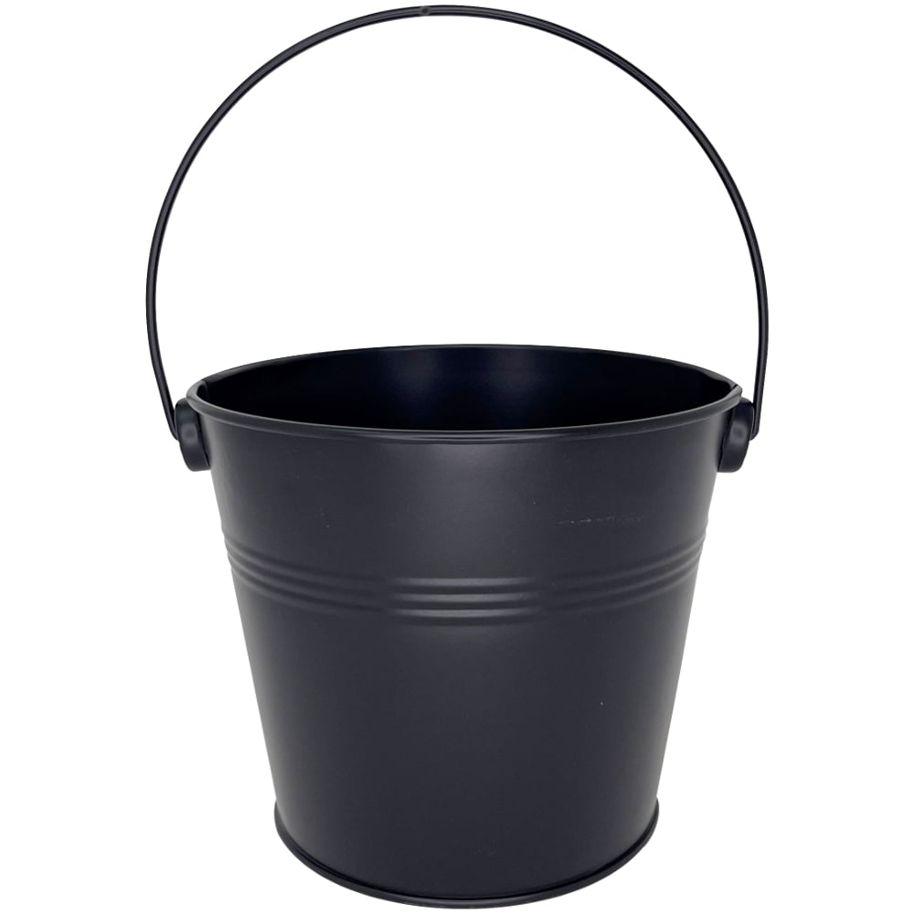 Just Artifacts 5.25Inch Metal Favor Bucket Pails (1pc, Black