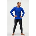 thumbnail image 2 of DEVOPS 3 Pack Men's Athletic Long Sleeve Compression Shirts (2X-Large, Black/Blue/White), 2 of 7