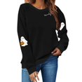 thumbnail image 2 of YVNAURA Women’s Oversized Graphic Print Crewneck Sweatshirt Long Sleeve Loose Fit Casual Pullover Top Fall Spring Trendy Street Style Tee 1 Pack, Black,L, 2 of 4