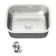 thumbnail image 2 of 23 Inch Undermount Kitchen Sink 18 Gauge Stainless Steel Single Bowl Brushed Nickel Sink 23" x 18" x 9", 2 of 7