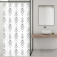thumbnail image 3 of Boho Black White Stall Small Half Size Dorm Shower Curtain 36x72 Inch Single Narrow Herringbone Zig Zag Chevron Modern Geometric Tiny RV Decor Fabric Bathroom Set Polyester Waterproof, 3 of 6