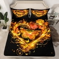 thumbnail image 2 of Castle Fairy Flying Golden Butterfly 3Pcs Twin Sheet Sets for Teens Women Girls,Love Heart Print Twin Fitted Sheet,Romantic Vintage Breathable Flat Sheet,Breathable Home Decor, 2 of 7