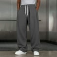 thumbnail image 6 of qucoqpe Mens Sweatpants Baggy Elastic Waist Drawstring Wide Leg Sweatpants Fashion Casual Track Pants, 6 of 8