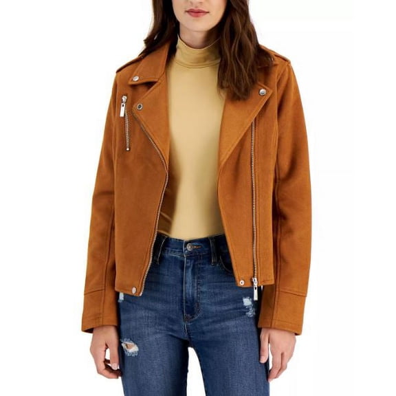 Jou Jou Juniors' Brandy Faux-Suede Moto Jacket , Medium