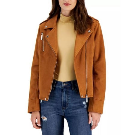 Jou Jou Juniors' Brandy Faux-Suede Moto Jacket , Medium