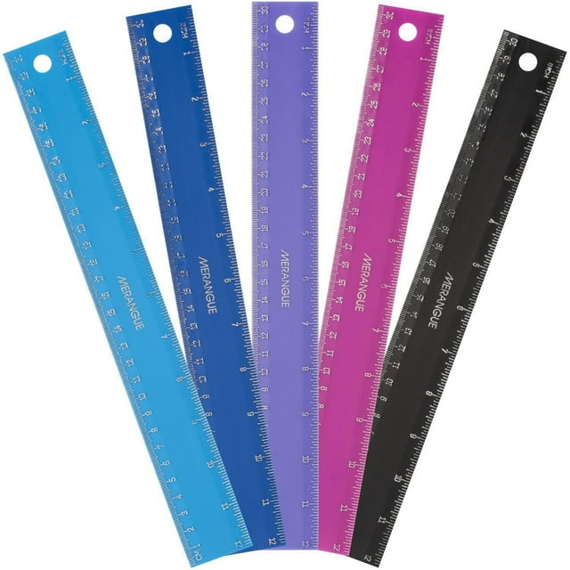 Merangue Règle flexible en plastique 12"/30 cm, assorties, paquet de 12