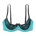 thumbnail image 5 of Sujetador sexi de media copa con aros para mujer, sujetador de encaje con realce en el pecho abierto, Balconette, ropa interior, sujetador con aros y pecho descubierto, 5 of 5