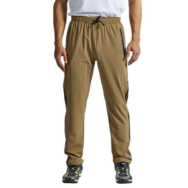 Pantalones de senderismo TBMPOY de secado rápido y ligeros para hombre, color caqui XXL