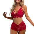 thumbnail image 1 of Gibobby Conjunto de lencería de encaje Lencería sexy para mujer, camisón de encaje con camisola de encaje para mujer lencería(Rojo, XXG), 1 of 5