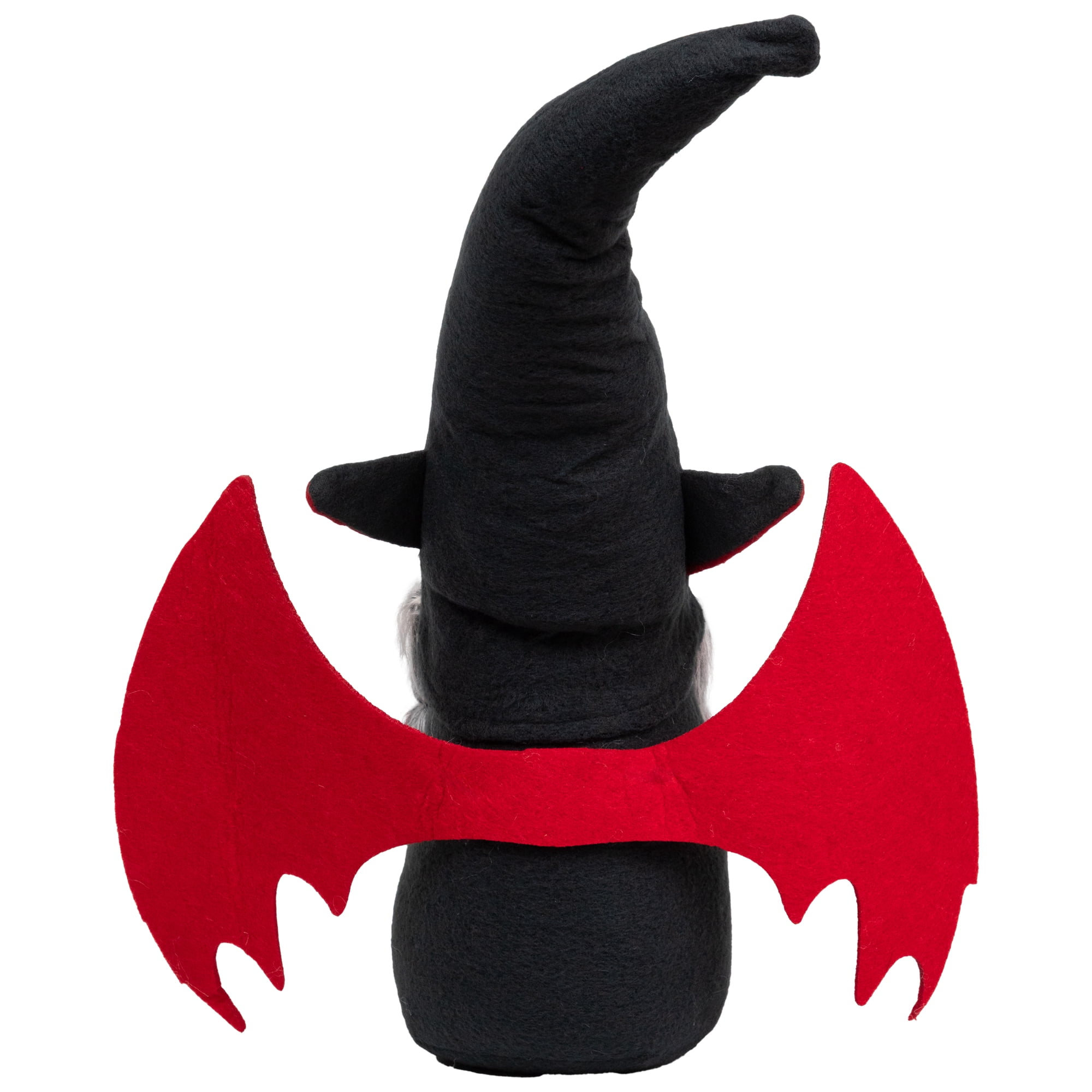 18" Black and Red Halloween Gnome with Bat Wings - Female