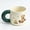 Off‑White, Dark Green, variant on Camping Bear Rabbit Ceramic Coffee Mug, Chunky Dark Brown Handle, Stay All Night Letter Print Porcelain Cup