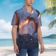 thumbnail image 2 of KLL Men's Hawaiian Shirt Short Sleeve Button Down Beach Shirts-Winter Fire Dragon, 2 of 5