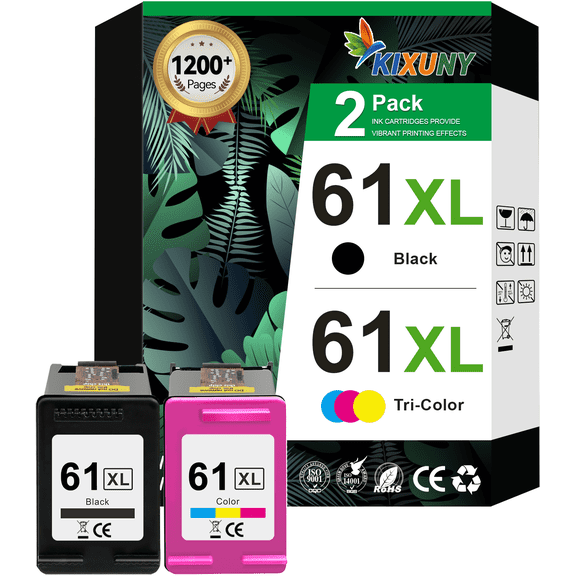 61 Ink Compatible for  61 Ink Cartridge Combo Pack for Printer Ink  61 61XL for Envy 4500 4502 5530 Printer (Black, Color)