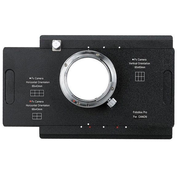 Pro Lens Mount Adapter for Canon EOS D/SLR to Large Format 4x5 View Cameras with a Graflok Rear Standard - Shift/Stitch Adapter