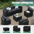 thumbnail image 5 of Clouddwell 7-Piece Patio Furniture Set on Sale, Black Rattan Wicker Outdoor Sectional Sofa Couch with Table Patio Conversation Set for Lawn& Backyard, Black, 5 of 6