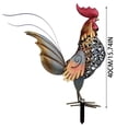 thumbnail image 3 of 15" Red Metal Rooster Statue - Rustic Chicken Garden Sculpture for Outdoor Decor, Weatherproof Yard Art for Patio, Porch & Spring Lawn Ornaments, 3 of 6