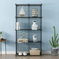 thumbnail image 4 of KOUSI 14"x14" Wire Cube Storage, Metal Grid Organizer, 8-Cube Modular Shelving Unit, Stackable Bookcase, Ideal for Living Room, Bedroom, Office, Garage, 4 of 7