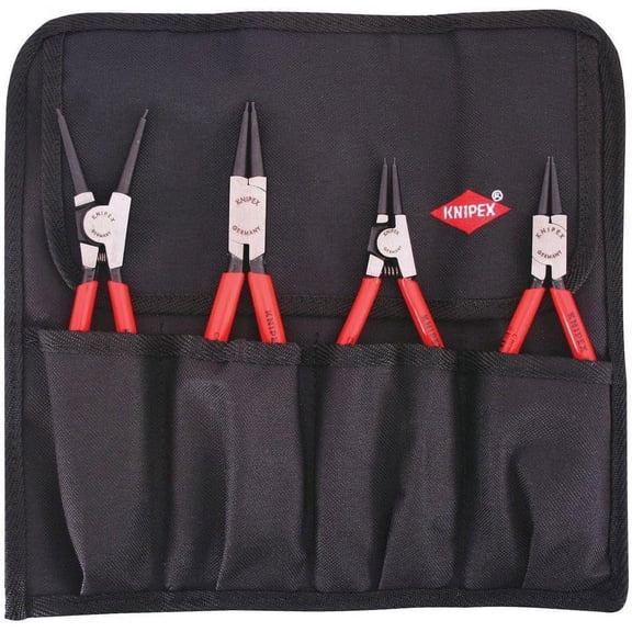 Knipex 9K 00 19 54 US 90° Circlip Snap-Ring Pliers Set in Pouch (4 Piece)