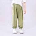 thumbnail image 6 of Lenpel Children's Summer Pants 2 Pc Toddler Girls Boys Elastic Waist Pull on Cinch Bottom Trousers Baggy Casual Joggers, 6 of 7