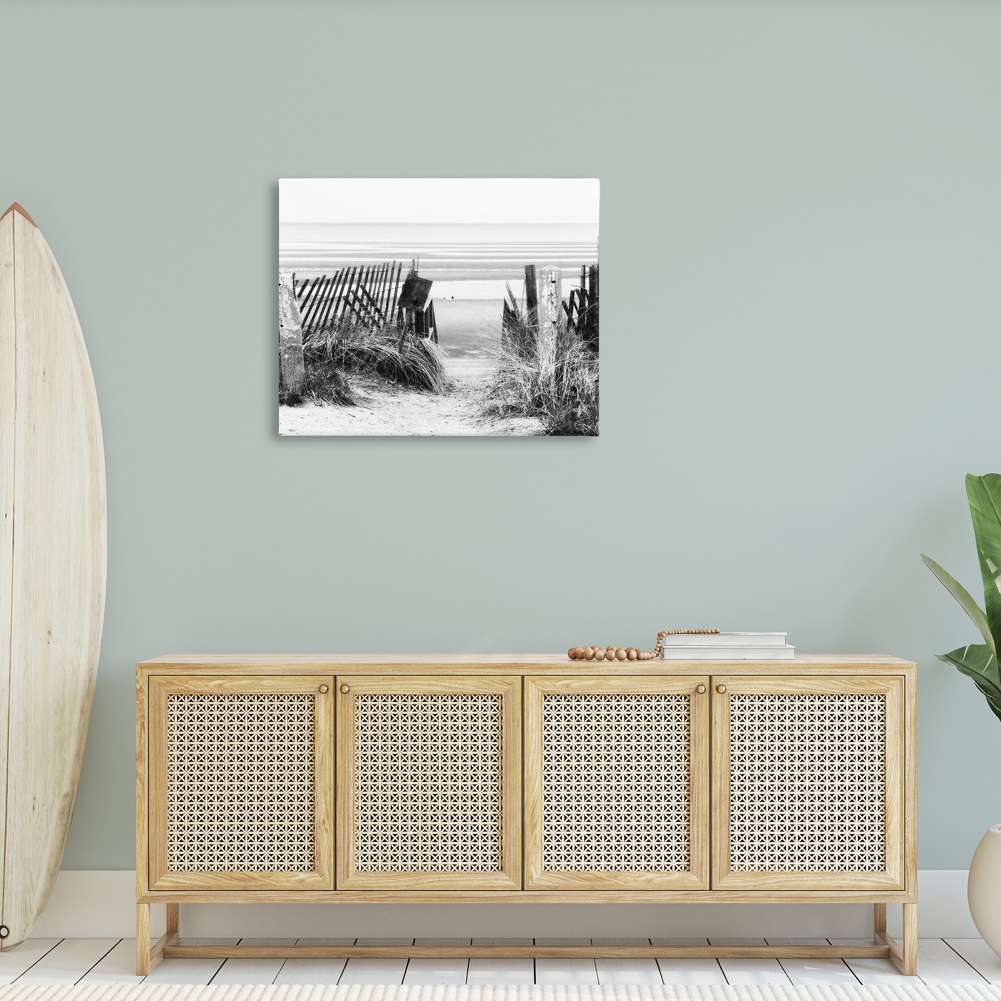 Stupell Industries Fenced Beach Path Landscape Photography Gallery Wrapped Canvas Art Print Wall Art, 40 x 30
