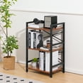 Yoobure Bookshelf Small Book Shelf, Solid Industrial 3 Tier Shelf