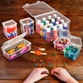 thumbnail image 3 of Sorbus 6 Piece Art Supply Storage Organizer - Stackable Plastic Storage Bins Set for Organizing Yarn, Ribbon, Crafts, Beads, Craft Supplies - Organizer Storage Boxes with Hinged Lids, Variety Pack, 3 of 9