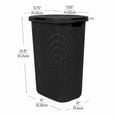 thumbnail image 4 of Mind Reader 60L Slim Laundry Hamper, Clothes Basket, Lid, Wicker Style, Plastic, 17.65"L x 13.75"W x 24.15"H, Set of 2, Black, 4 of 9