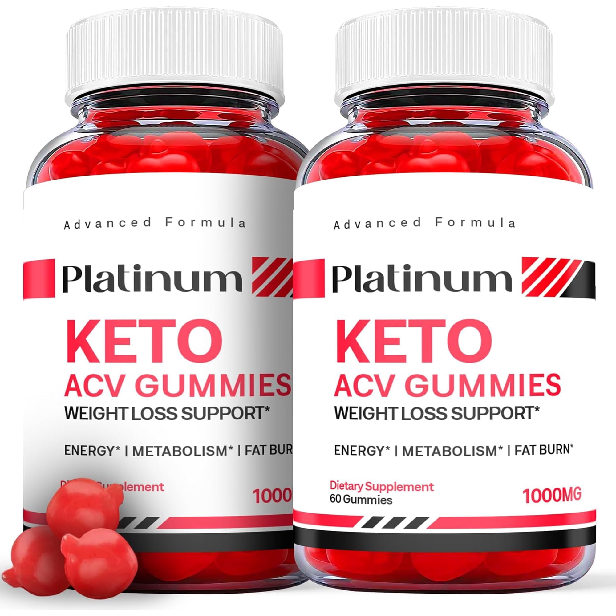 (2 Pack) Platinum Keto ACV Gummies - Apple Cider Vinegar Supplement for Weight Loss - Energy & Focus Boosting Dietary Supplements for Weight Management & Metabolism - Fat Burn - 120 Gummies